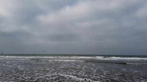 Kiteboarder in the distance Stock Footage 103959801