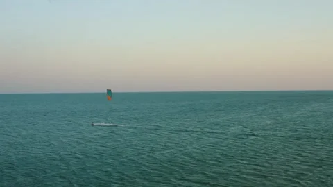 Kiteboarder in the sea Stock Footage 255622078
