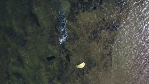 Kiteboarder in the sea Stock Footage 255625227