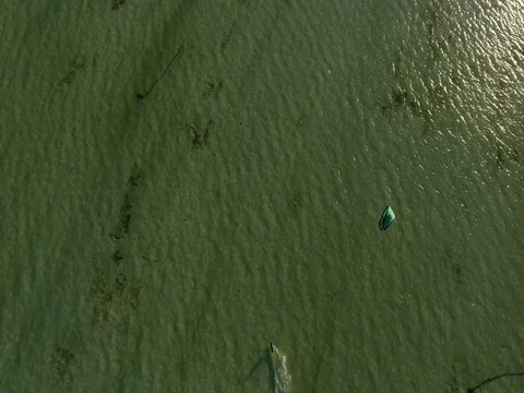Kiteboarding from the air (drone 4k) Video stock 84524780
