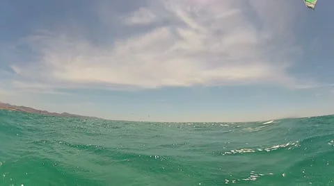 Kiteboarding Board Low View Left Side 2 Video stock 11014277