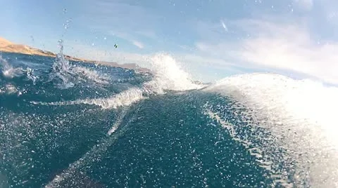 Kiteboarding Board Low View Right Side Video stock 11014333