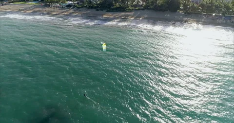 Kiteboarding in Dominican Rep. Stock Footage 131124750