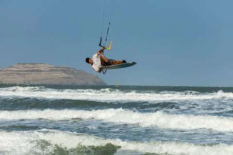 Kiteboarding freestyle Stock Photos