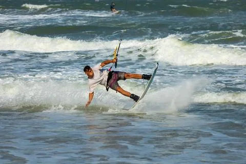 Kiteboarding freestyle Stock Photos