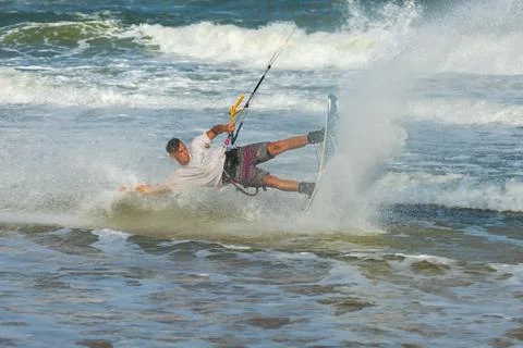 Kiteboarding freestyle Stock Photos