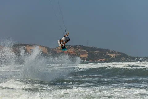 Kiteboarding freestyle Stock Photos