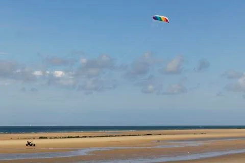 Kitebuggy on the beach Stock Photos