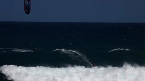 Kiter Waverides Stock Footage