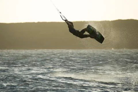 Kiters jumping Stock Photos