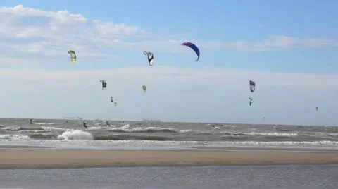 Kites on a beach. 動画素材 12679715