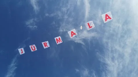 Kites-flag in the blue sky Stock Footage 167376502