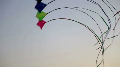 Kites flying in the air Stock Footage 8621719
