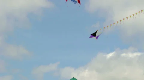 Kites flying in the sky Stock Footage 49920532