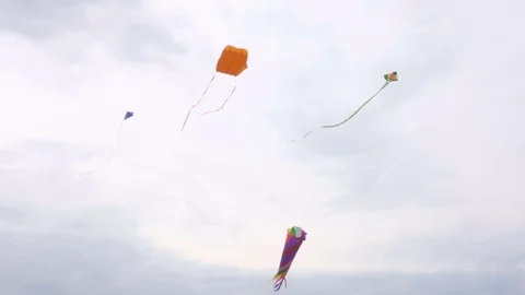 Kites flying in the sky Stock Footage 75407078