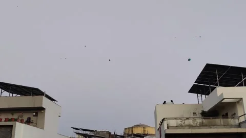Kites flying in the sky Stock Footage 326755315