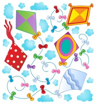 Kites theme image - illustration. Illustrazione stock