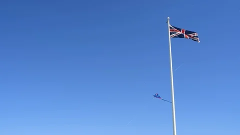 Kites with Union Jack Stock Footage 89622503