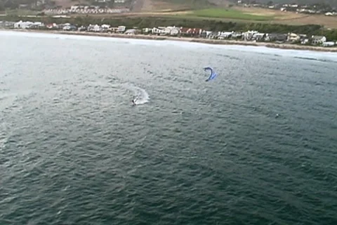 Kitesurf-aerial-loop jump Stock Footage 1001902