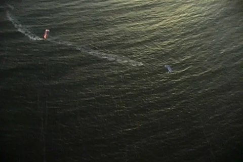 Kitesurf aerial overhead Stock Footage 1001965