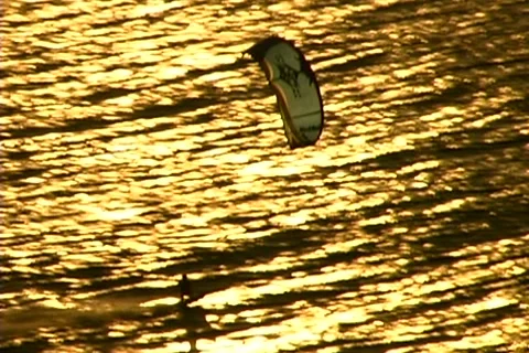 Kitesurf-aerial tracking Stock Footage 1002002