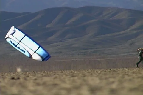 Kitesurf-desert 1 Stock Footage 1001926