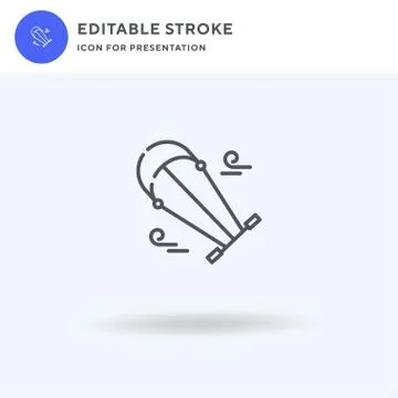 Kitesurf icon vector, filled flat sign, solid pictogram isolated on white, logo Stock Illustration