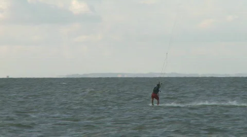 Kitesurfer in action  Stock Footage 527961