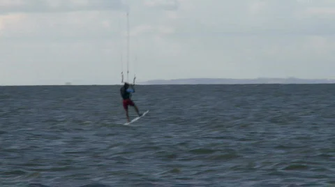 Kitesurfer in action  Stock Footage 583203