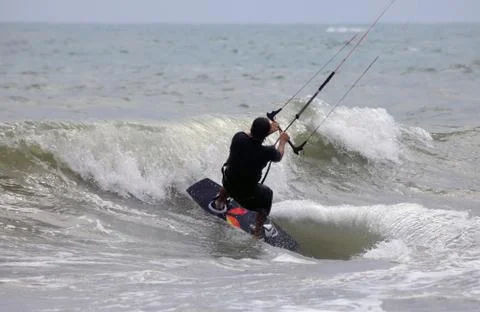 Kitesurfer in action Stock Photos