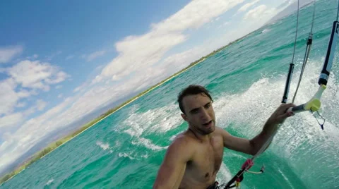 Kitesurfer Back Flip Stock Footage 52554005