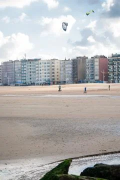 Kitesurfer on the beach Stock Photos