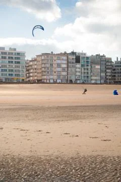 Kitesurfer on the beach Stock Photos