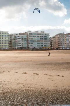 Kitesurfer on the beach Stock Photos