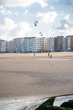 Kitesurfer on the beach Stock Photos