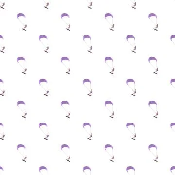 Kitesurfer drawing seamless pattern on white background Stock Illustration