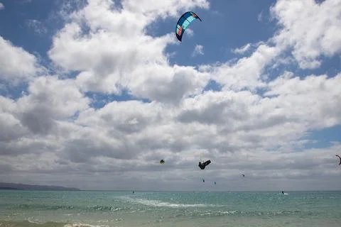 Kitesurfer jump Stock Photos