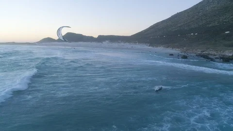 Kitesurfer Jumps Through The Waves Stock Footage 99139867