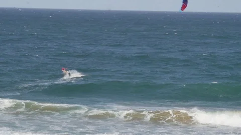 Kitesurfer in the sea 2 Stock Footage 93355833