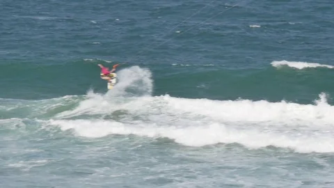 Kitesurfer in the sea Video stock 93355855