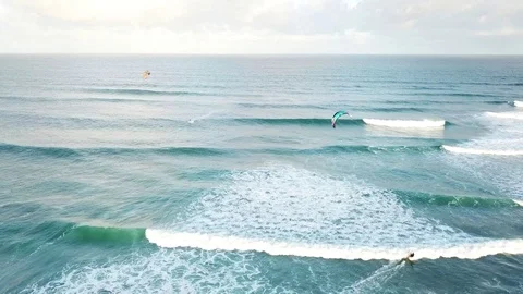 Kitesurfer at sunset Stock Footage 99813613