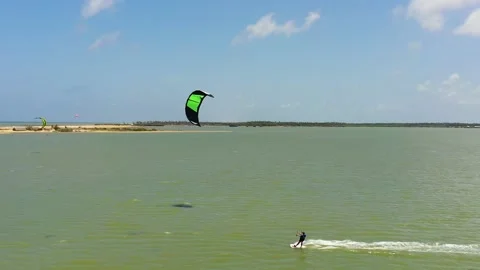 Kitesurfers in the lagoon. Stock Footage 233425888