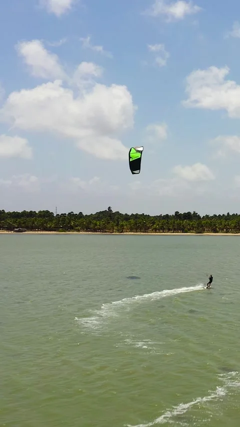 Kitesurfers in the lagoon. Stock Footage 259011179