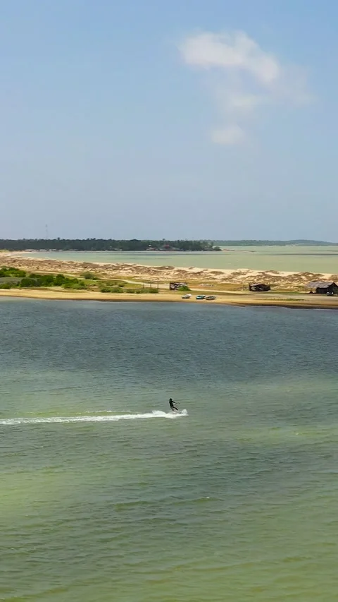 Kitesurfers in the lagoon. Stock Footage 273682053