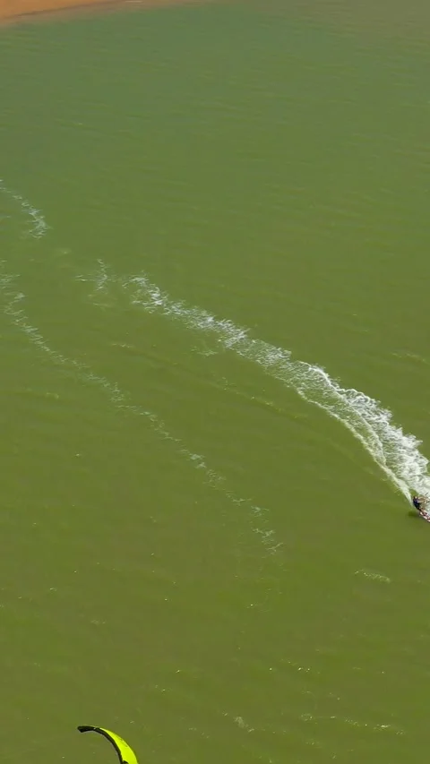 Kitesurfers in the lagoon. Stock Footage 280048182