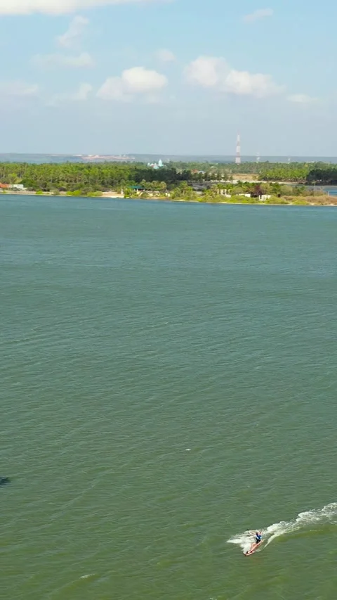 Kitesurfers in the lagoon. Stock Footage 286246522