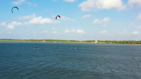 Kitesurfers in the lagoon. Stock Footage 310150904