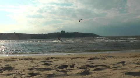 Kitesurfing on the beach, Sandy HOOK area Vidéo 56461462