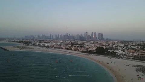 Kitesurfing in Dubai Stock Footage 157734759