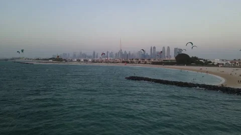 Kitesurfing in Dubai Stock Footage 157735261